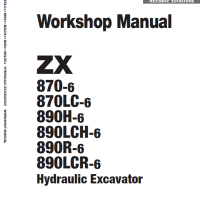 Cart Hitachi ZX870-6 and ZX890H-6 Excavator Service Repair Manual