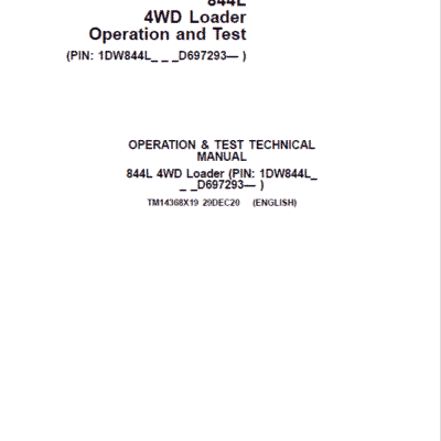 Comprehensive Guide to John Deere 844L 4WD Loader Repair Manual