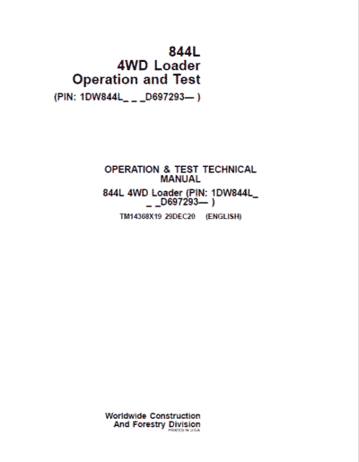 Comprehensive Guide to John Deere 844L 4WD Loader Repair Manual