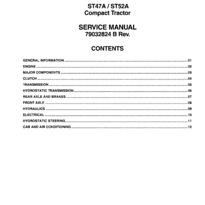 AGCO ST47A, ST52A Tractor Service Manual