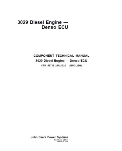 John Deere 3029 Diesel Engine – Denso ECU Repair Manual