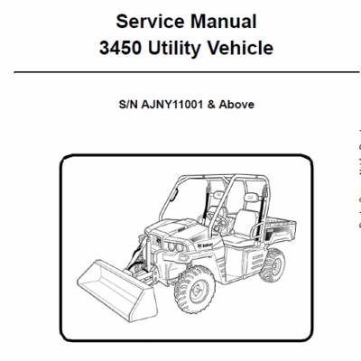 Cart Bobcat 3450 Utility Vehicle Service Repair Manual