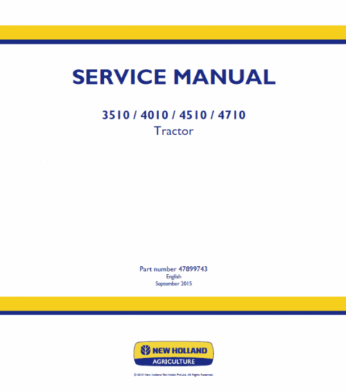 New Holland 3510, 4010, 4510, 4710 Tractor Service Manual