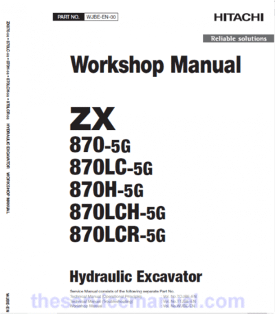 Hitachi ZX870-5G Excavator Service Repair Manual