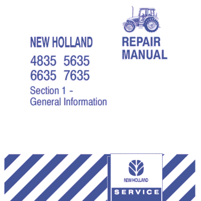 New Holland 4835, 5635, 6635, 7635 Tractor Service Manual