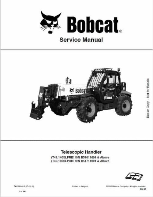 Bobcat T40.180, T41.140 versa Telescopic Service Repair Manual