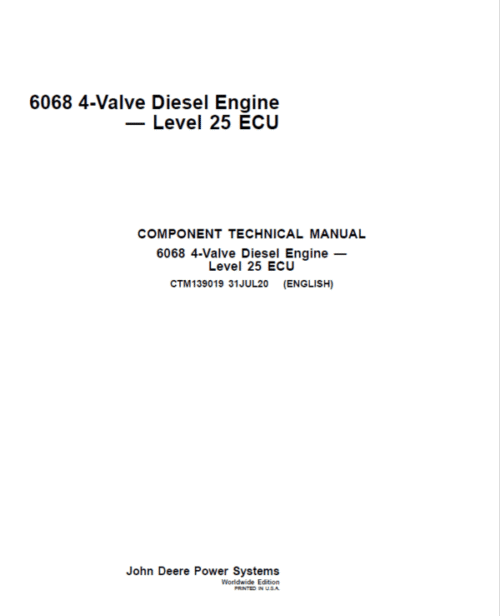 John Deere 6068 4-Valve Diesel Engine Repair Manual