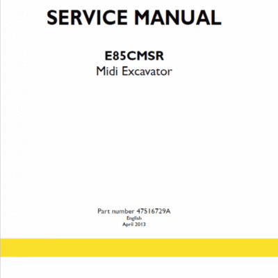 New Holland E85CMSR Midi Excavator Service Manual