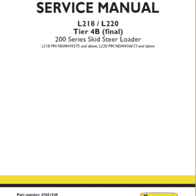 New Holland L218, L220 Tier 4B Skid Steer Service Manual