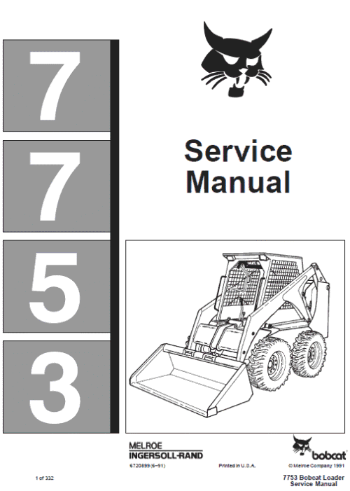 Bobcat 7753 Skid-Steer Loader Service Manual