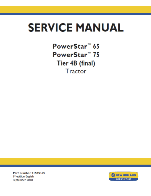 New Holland Power Star 65, 75 Tractor Service Manual