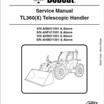 Bobcat TL360, TL470XHF Telescopic Service Repair Manual