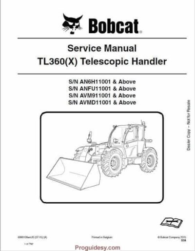 Bobcat TL360, TL470XHF Telescopic Service Repair Manual