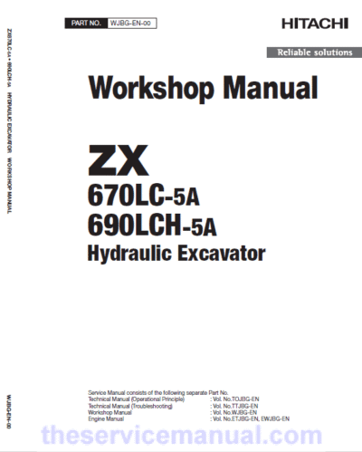 Hitachi ZX670LC-5A and ZX690LCH-5A Excavator Service Repair Manual