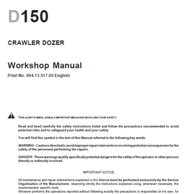 Cart New Holland D150 Bulldozer Dozer Service Manual