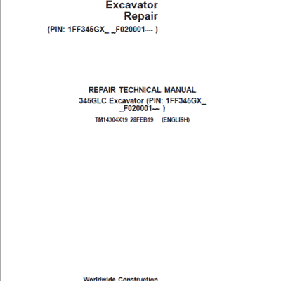 John Deere 345GLC Excavator Repair Service Manual