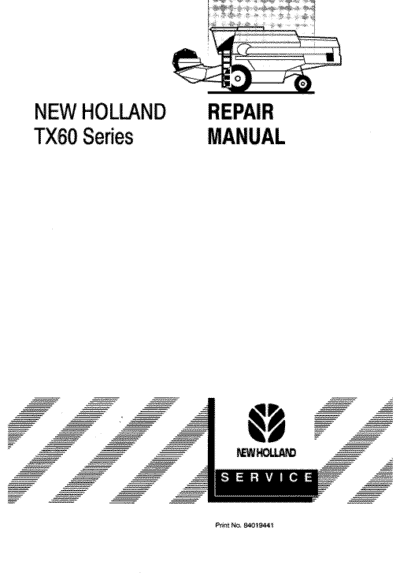 New Holland HW345, HW365 Self-Propelled Windrowers Service Manual