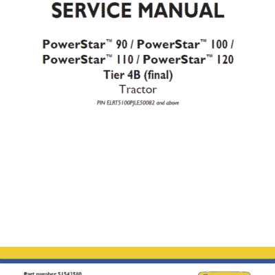 New Holland PowerStar 90, 100, 110, 120 Tractor Service Manual