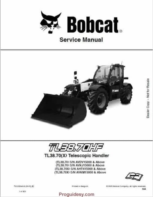 Bobcat TL38.70, TL38.70X Telescopic Service Repair Manual
