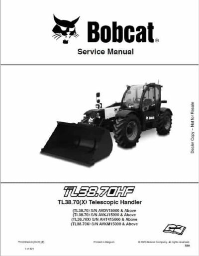 Bobcat TL38.70X, TL38.70 Telescopic Service Repair Manual
