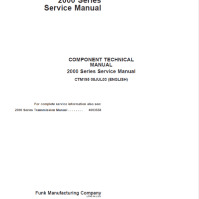 Cart John Deere 2000 Series Transmission Repair Manual
