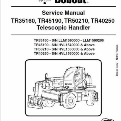 Bobcat TR35160, TR40250, TR45190, TR50210 versaHANDLER Telescopic Service Repair Manual