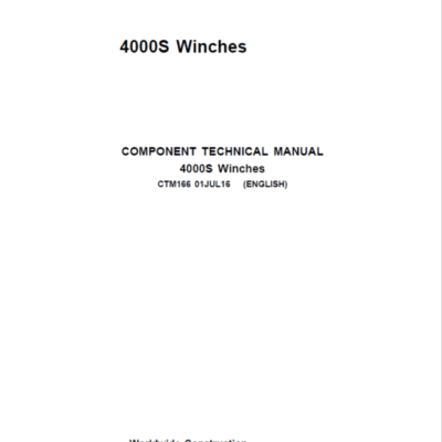 Cart John Deere 4000S Winches Service Repair Manual