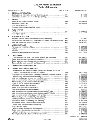 Case Cx330 Cx330nlc Cx350 Tier 3 Repair Manual