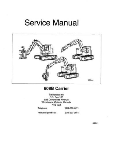 Timberjack 608B Carrier Service Repair Manual