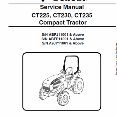 Cart Bobcat CT225 CT235 Compact Tractor Service Manual