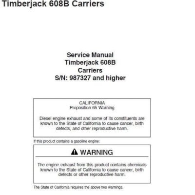 Timberjack 608B Carriers Service Repair Manual