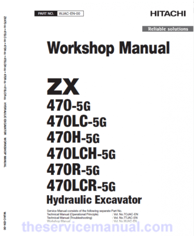 Hitachi ZX470-5G Excavator Service Repair Manual