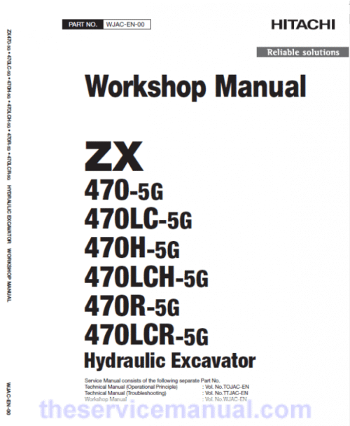 Hitachi ZX470-5G Excavator Service Repair Manual