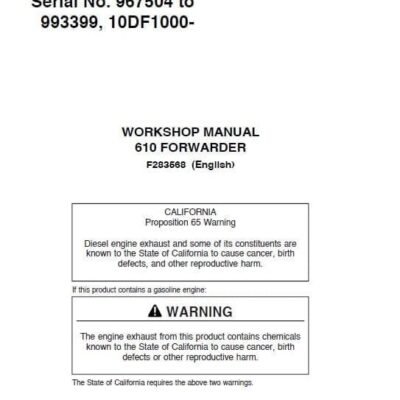 Timberjack 610 Forwarder Service Repair Manual