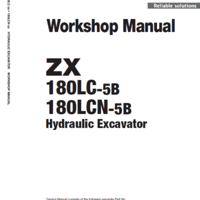 Hitachi ZX180LC-5B and ZX180LC-5G Excavator Service Repair Manual