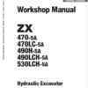 Hitachi ZX470-5A, ZX490LCH-5A and ZX530LCH-5A Excavator Service Repair Manual