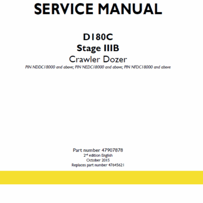 New Holland D180C Stage 3B Crawler Dozer Service Manual