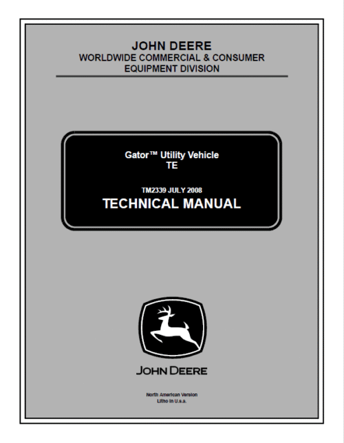 John Deere TE Gator Utility Vehicles Repair Service Manual