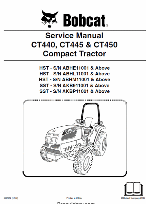 Bobcat CT440 CT450 Tractor Service Manual