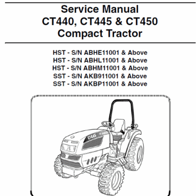 Cart Bobcat CT440, CT445 and CT450 Compact Tractor Service Manual