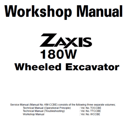 Hitachi ZX180W Wheeled Excavator Service Repair Manual
