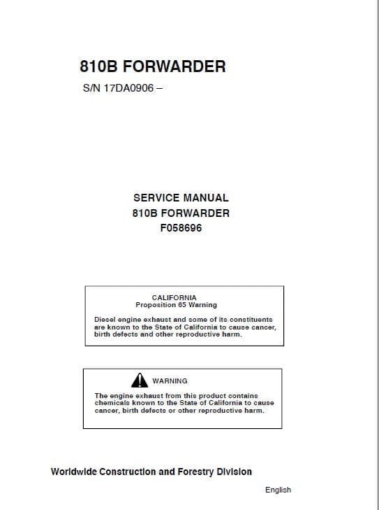 Timberjack 810B Forwarder Service Repair Manual Timberjack 810B Forwarder Service Repair Manual