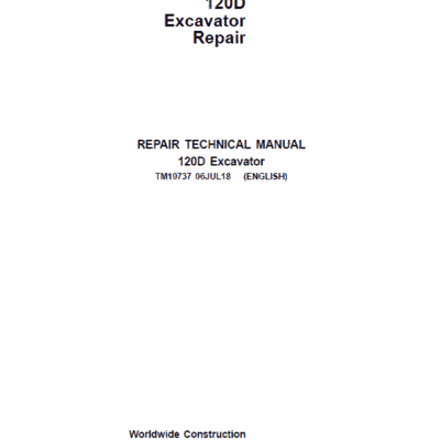 Cart John Deere 120D Excavator Repair Service Manual