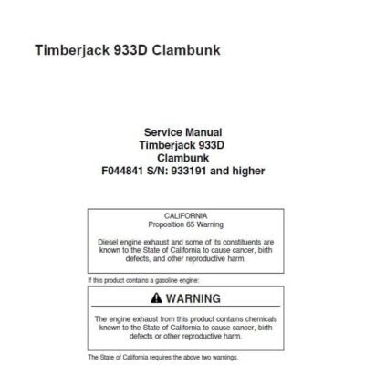 Timberjack 933D Clambunk Service Repair Manual