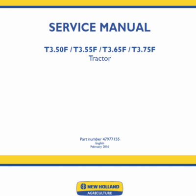 New Holland T3.50F, T3.55F, T3.65F, T3.75F Tractor Service Manual