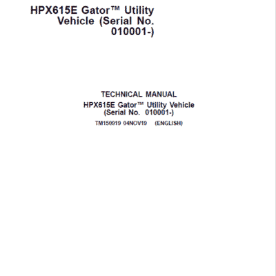 Cart John Deere HPX615E Gator Utility Vehicles Repair Service Manual