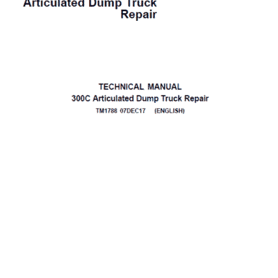 Cart John Deere 300C Articulated Dump Truck Repair Service Manual