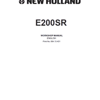 New Holland E200SR Excavator Service Manual