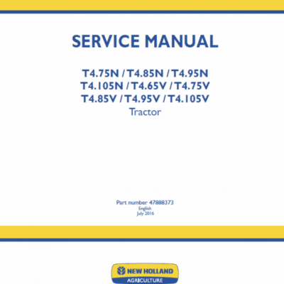 New Holland T4.65N, T4.75N, T4.85N, T4.95N, T4.105N Tractor Service Manual