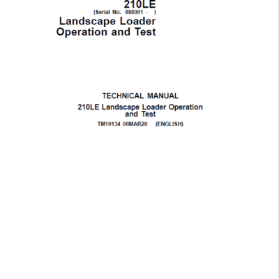 Cart John Deere 210LE Landscape Loader Repair Technical Manual